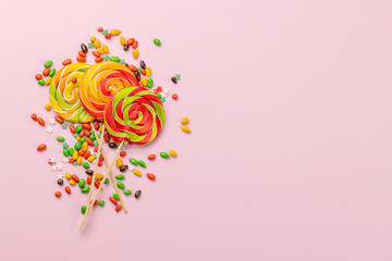 Various colorful candies, lollipops