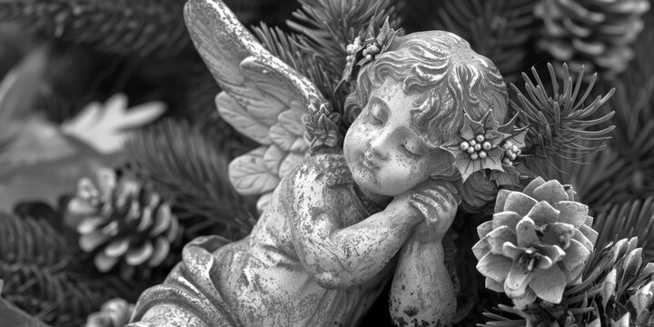 A charming image of a little angel, suitable for various projects