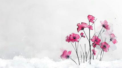 flowers in the snow