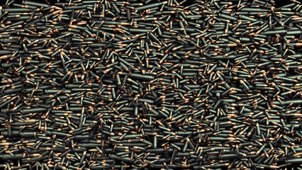Bullets brass copper black conflict war gun violence gun crime ammunition projectile 3d illustration render digital rendering - 786965203
