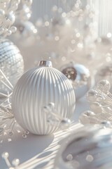 Close up of a Christmas ornament on a table, perfect for holiday designs