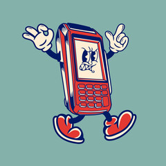 Retro character design of payment terminal