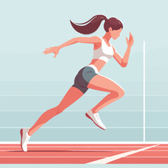 Fototapeta na wymiar illustration of a female athlete in athletic sport