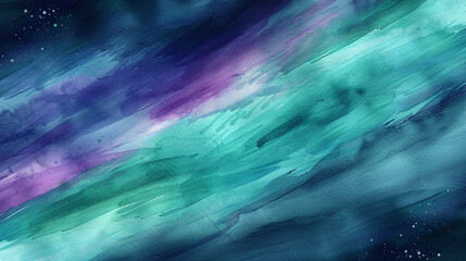 Teal, purple, and mint aurora borealis-inspired watercolor background.