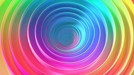 Seamless gradient in a 3D rainbow circle, emanating light and vibrant hues.