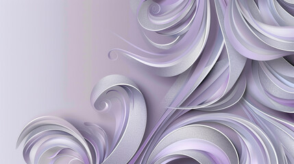 Lavender swirls with soft silver on grey for a sophisticated beauty branding backdrop.