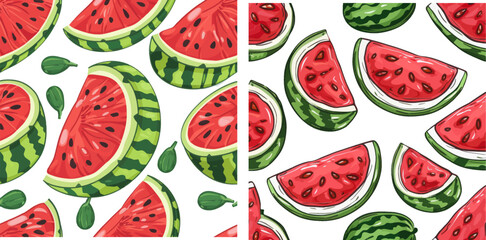 Cartoon watermelon seamless pattern