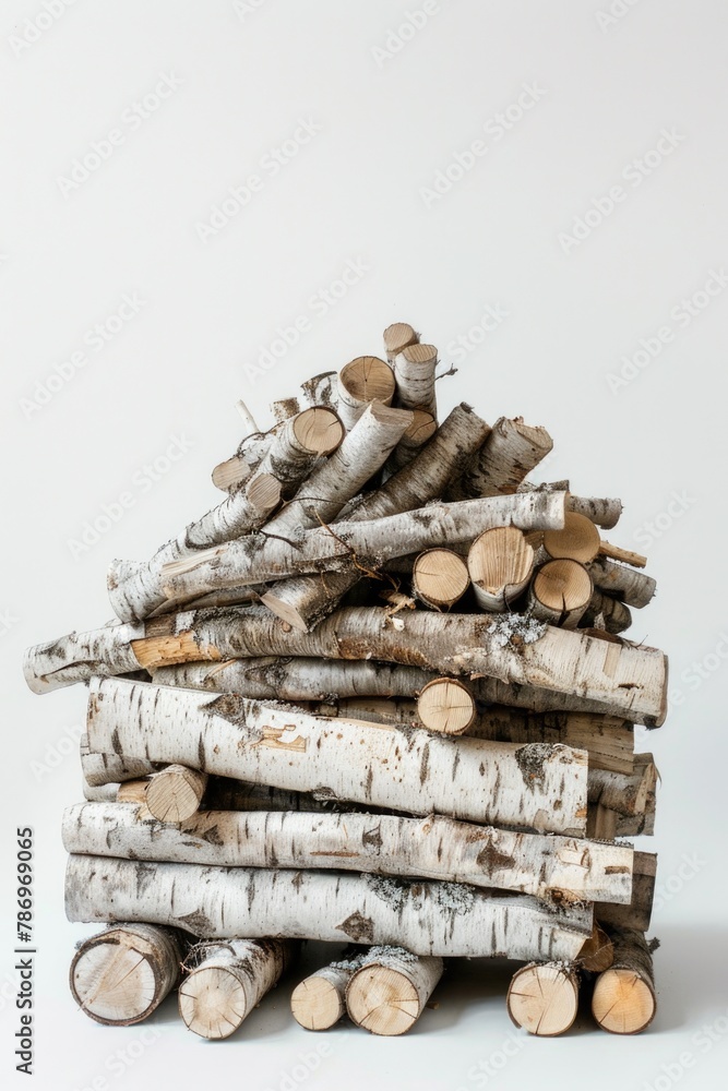 Poster a pile of logs stacked on top of each other. suitable for nature and forestry concepts