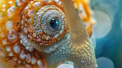 Detailed close up view of a snail's eye. Suitable for nature and macro photography projects - obrazy, fototapety, plakaty