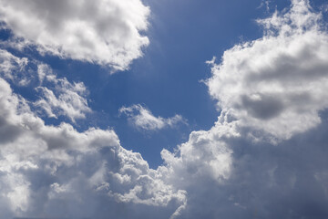 A captivating sky serves as an ideal backdrop or replacement for creative projects, with cumulus...