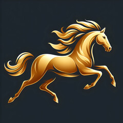 horse silhouette on black. horse, animal, vector, stallion, illustration, pony,Ai generated 