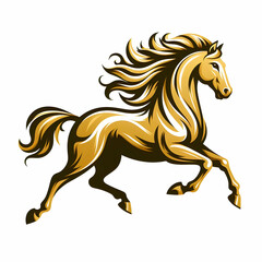 horse isolated on white. horse, animal, vector, stallion, illustration, pony, running, silhouette, cartoon, wild,Ai generated 