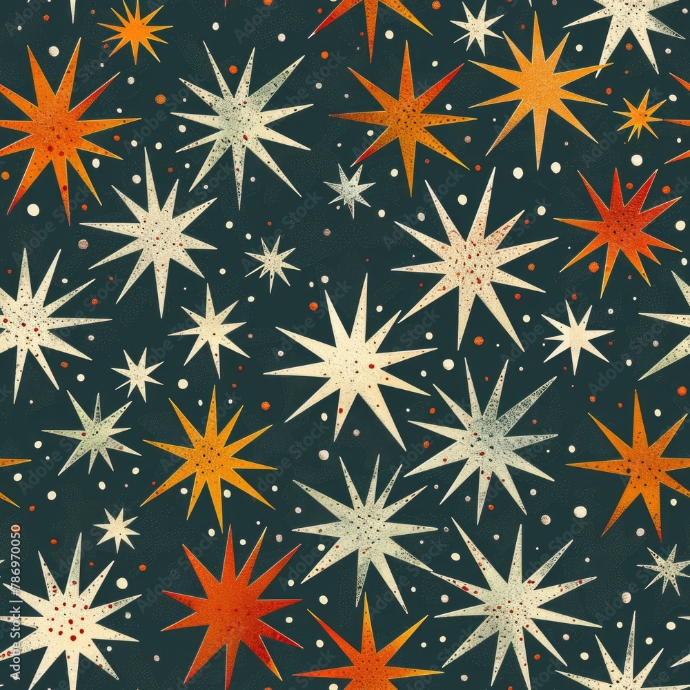 Poster a pattern of stars on a dark blue background. perfect for various design projects