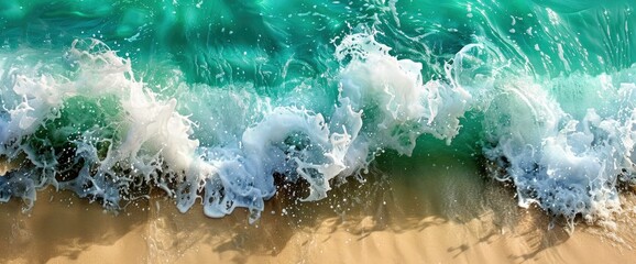 Playful swats at passing waves as they retreat back into the ocean, professional photography and light, Summer Background - obrazy, fototapety, plakaty