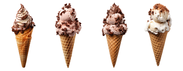 Set of cone Sweet ice cream chocolate cornet