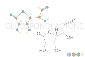 glucuronolactone molecular skeletal chemical formula