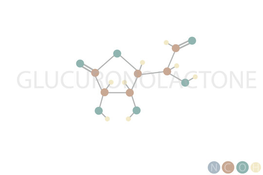 glucuronolactone molecular skeletal chemical formula