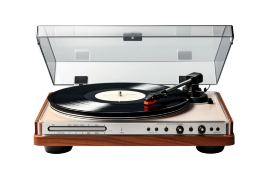 Spinning Melodies: A Retro Record Player on a Classic Turntable