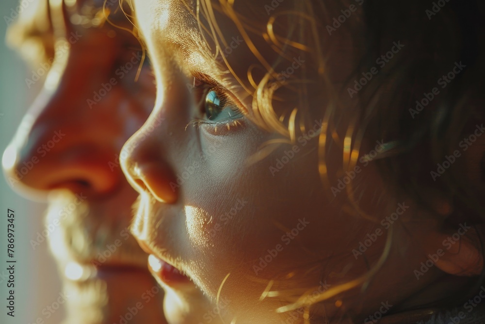 Poster a close up image of a child with an adult, suitable for various concepts