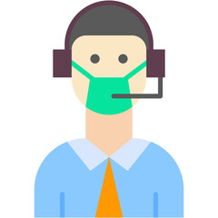 Consultant, customer service, technical support, contact, call centre agent Icon