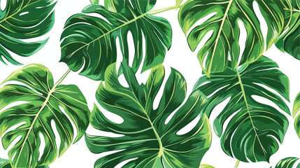 Tropical leaves. Abstract vector seamless pattern Vector