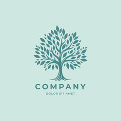 Obraz premium Abstract tree logo icon. Universal creative tree logotype. Vector tree of life symbol.