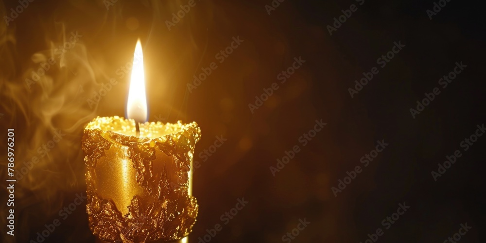 Poster a lit candle with smoke coming out of it. suitable for various concepts