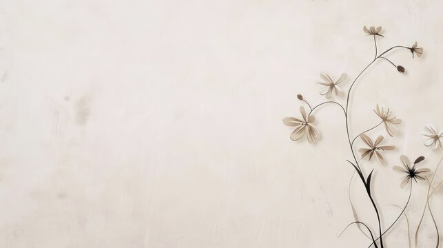 A simple yet elegant image showcasing a stylized floral design on a faded cream-colored background, suitable for a tranquil and sophisticated concept