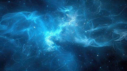 Abstract artistic digital shades of light and dark blue hues smoky glowing background