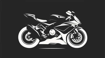 Fototapeta na wymiar White sport Motorcycle silhouette. Side view. Two-whe