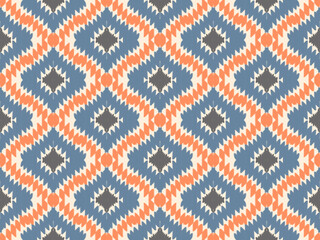 Fototapeta na wymiar backgroundIkat Flower Pattern Ethnic Geometric native tribal boho motif aztec textile fabric carpet mandalas African