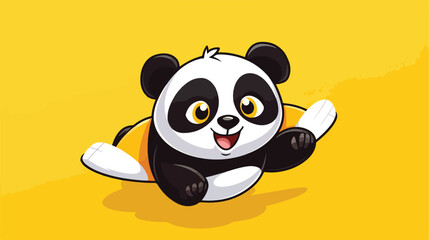 Cute Flying Panda Cartoon. Animal Vector Icon illustration