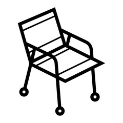 Tourist folding chair icon. Travel camping equipment for survival in outdoor.