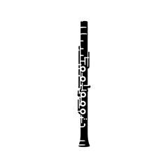 Whispers of Melody: Black Vector Silhouette of a Flute, Essence of Tranquil Musical Expression, Flute Illustration, Flute Vector stock.