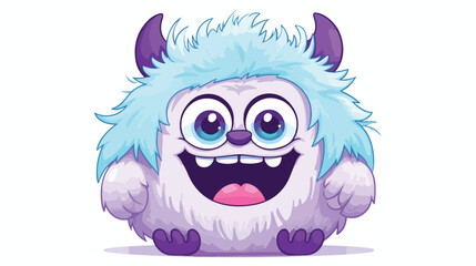 Cute funny yeti monster character. Vector hand drawn