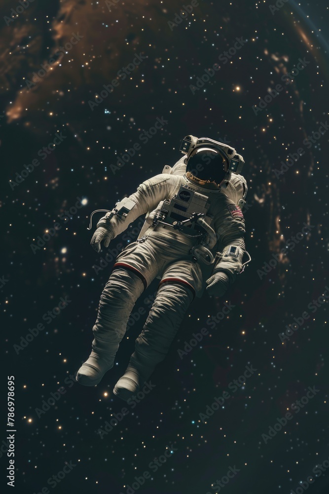Poster Astronaut floating in space, suitable for science and technology concepts