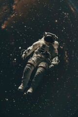 Astronaut floating in space, suitable for science and technology concepts