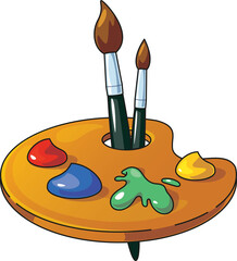 palette and brushes