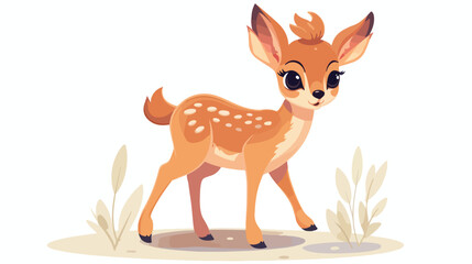 Cute happy playful deer safari animals animal logo 