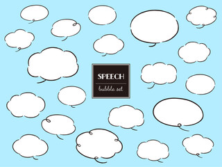 シンプルでおしゃれな手描きの吹き出しセット