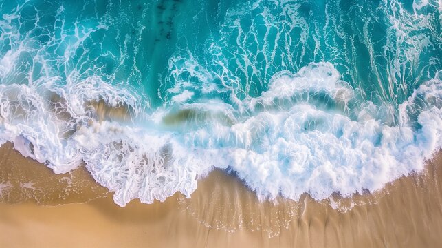 Aeral view of ocean with waves