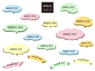 シンプルでおしゃれな手描きの吹き出しセット