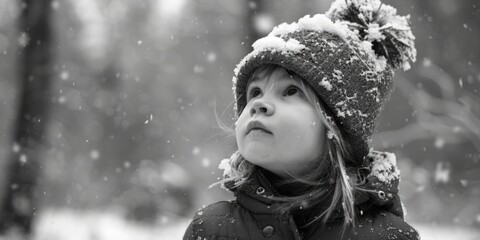 A young girl dressed for winter weather. Suitable for seasonal designs - obrazy, fototapety, plakaty