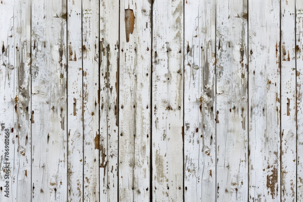 Poster close up of weathered wooden wall with peeling paint. suitable for background or texture use