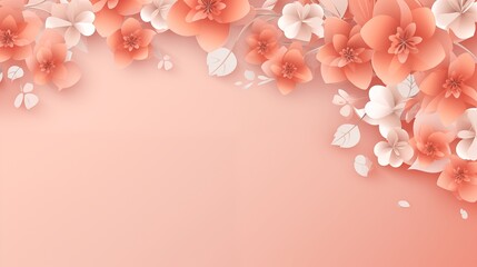 Elegant Coral Pink Floral Background for Spring Celebrations and Greetings