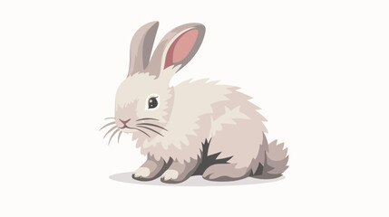 Cute rabbit icon flat vector isolated on white background