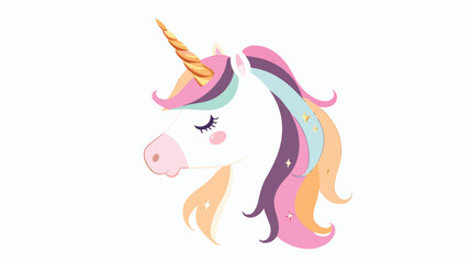 Obraz na płótnie Canvas Cute unicorn face.Vector cartoon character illustration
