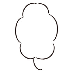 シンプルでおしゃれな手描きの吹き出し（白黒・単体・縦書き）