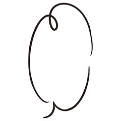 シンプルでおしゃれな手描きの吹き出し（白黒・単体・縦書き）