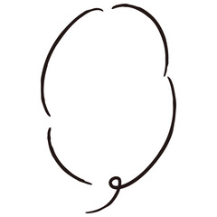 シンプルでおしゃれな手描きの吹き出し（白黒・単体・縦書き）